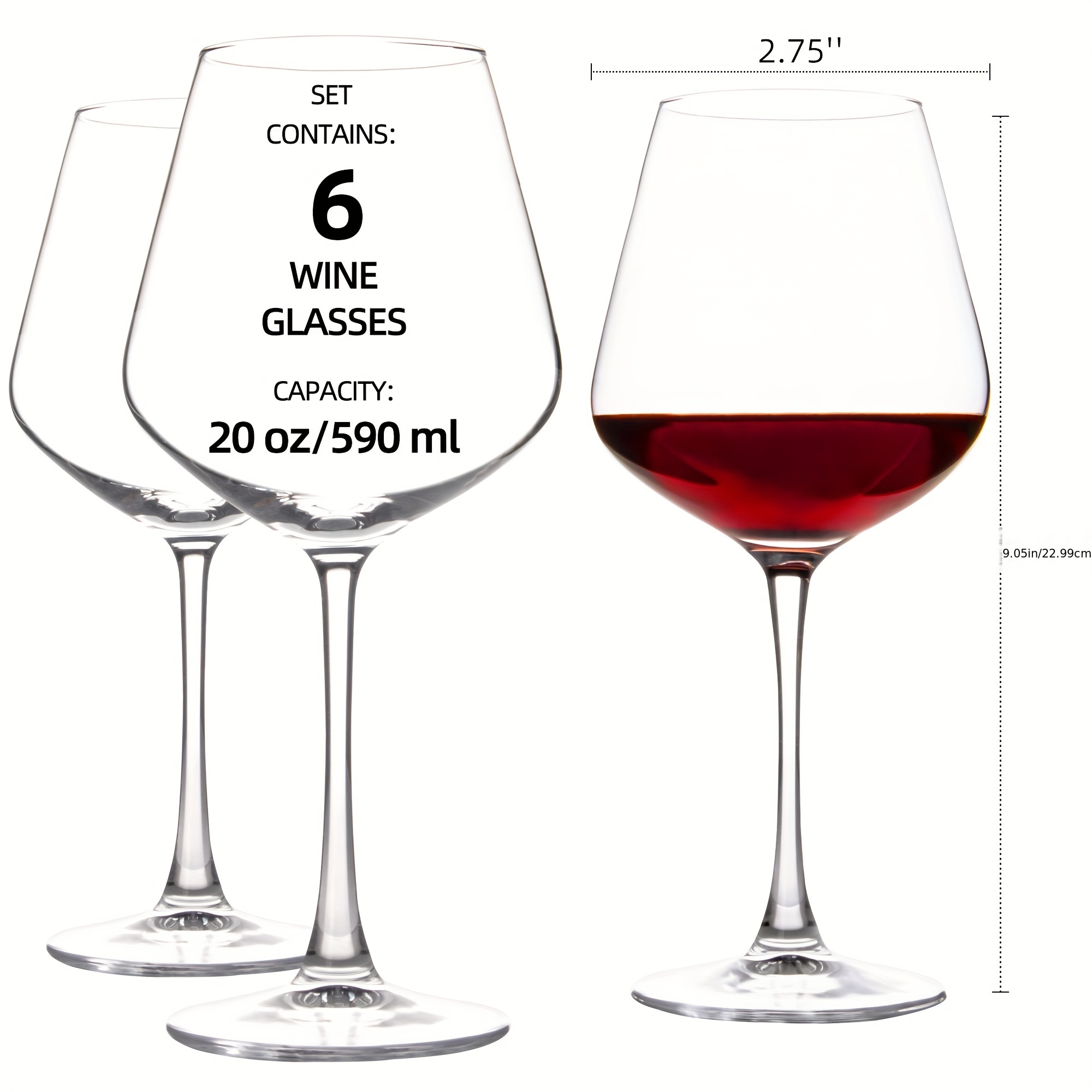 Wine Glasses, Large Crystal Clear Burgundy Wine Glasses, Perfect For Red  Wine Tasting, Wedding, Party, Anniversary, Festivals, Home And Gifts,  Smooth Rim, Dishwasher Safe - Temu