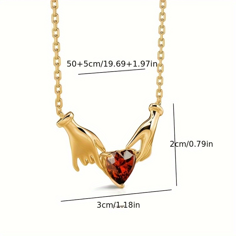  Fashion Romantic Red Heart Design Crystal Neck