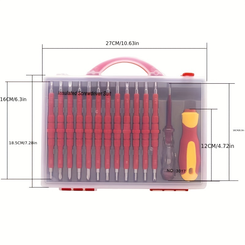  ToolinHand Juego de destornilladores eléctricos aislados de  1000 V Phillips ranurado Torx hexagonal cuadrado fuerte broca magnética  profesional destornillador eléctrico herramientas para hombre con estuche  reparación doméstica