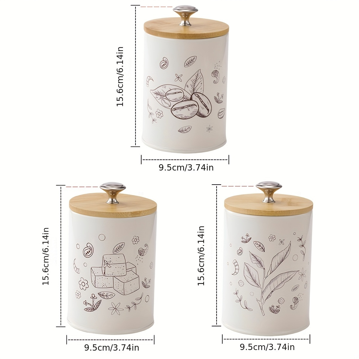 3pcs Sealed Food Storage Container With Lid - Leak Proof, Moisture-proof Kitchen Storage Box, Suitable For Grains, Nuts, Flour , , Sugar, Coffee Beans