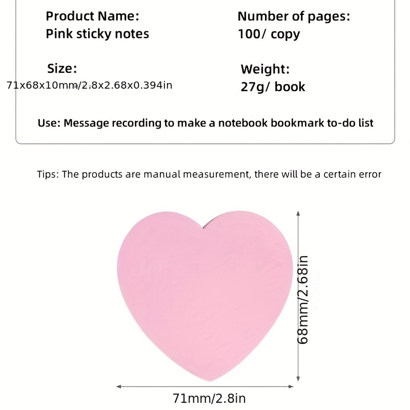 Colorful heart sticky Stationery Sticker Bookmarker Heart Shape
