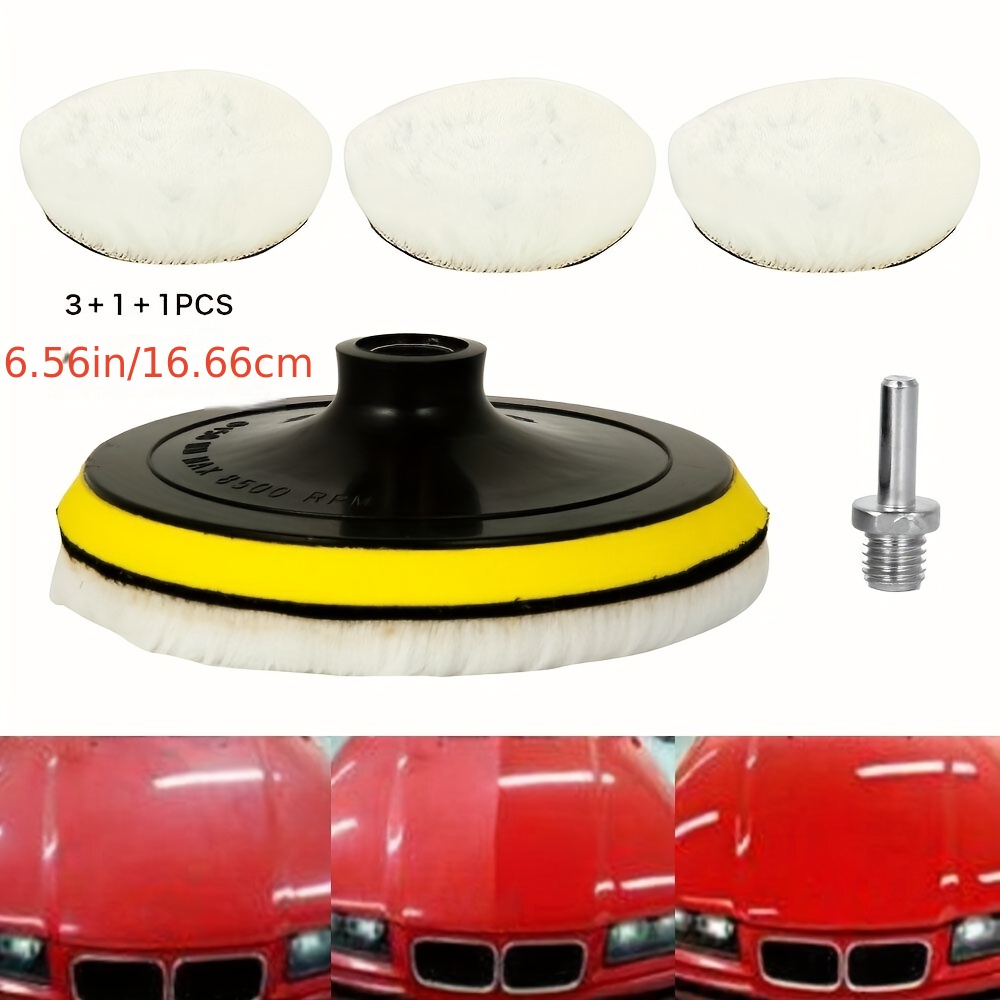 6\ Car Polishing Wheel Buffing Pads Set Wool Mop Kit Pad - Temu