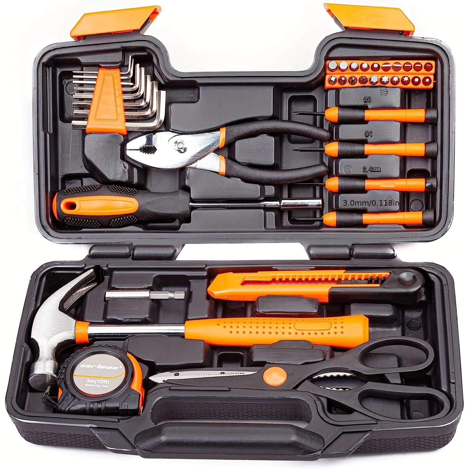 

39pcs Household Tools Kit With Plastic Toolbox Portable And Lightweight Basic Home Tool Set Emergency Tool Kit With Comprehensive Tool Box For College Students Household Use