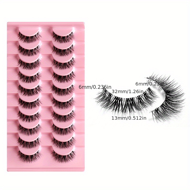 10 Pairs Cat Eye Lashes w/ Transparent Stems