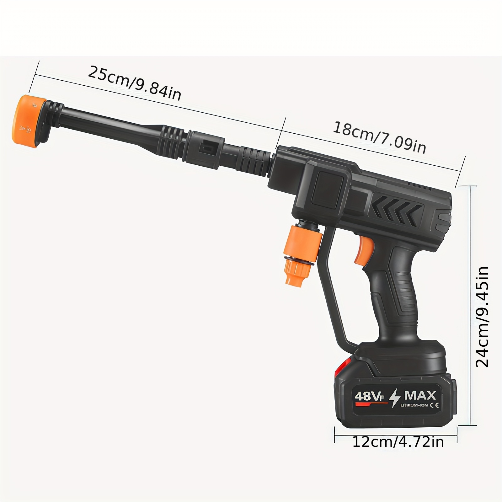 limpa-eletrodomésticos sem fio com 6- , 2 velocidades ajustáveis, bateria de lítio recarregável de 1500mah, pistola de para jardim e lavagem de , material abs, de espuma, de e acessórios detalhes 5