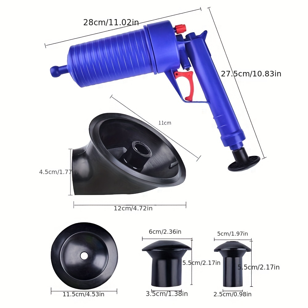 Storystore Drain blaster air Powered plunger gun, High Pressure Powerful drain  clog remover sink Plunger Opener