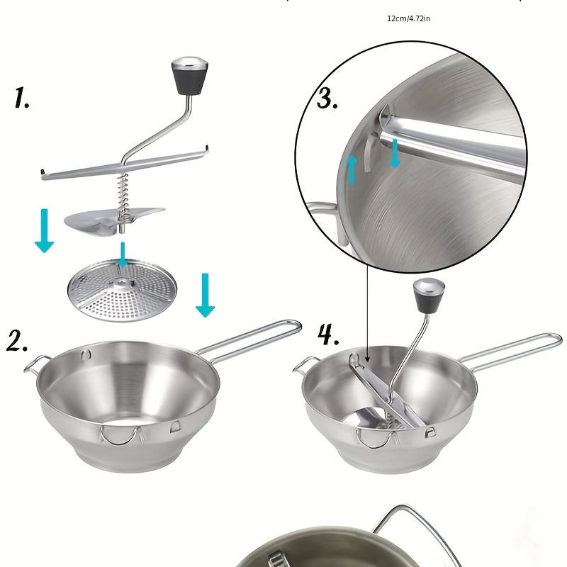 Stainless Steel Food Mixer, Potato Masher, Fruit Masher, Vegetable Masher,  Potato Press, Vegetable Press, Potato Ricer, Jam Maker, Food Grinder, Kitchen  Tools, Kitchen Utensils, Kitchen Supplies, Ready For School - Temu