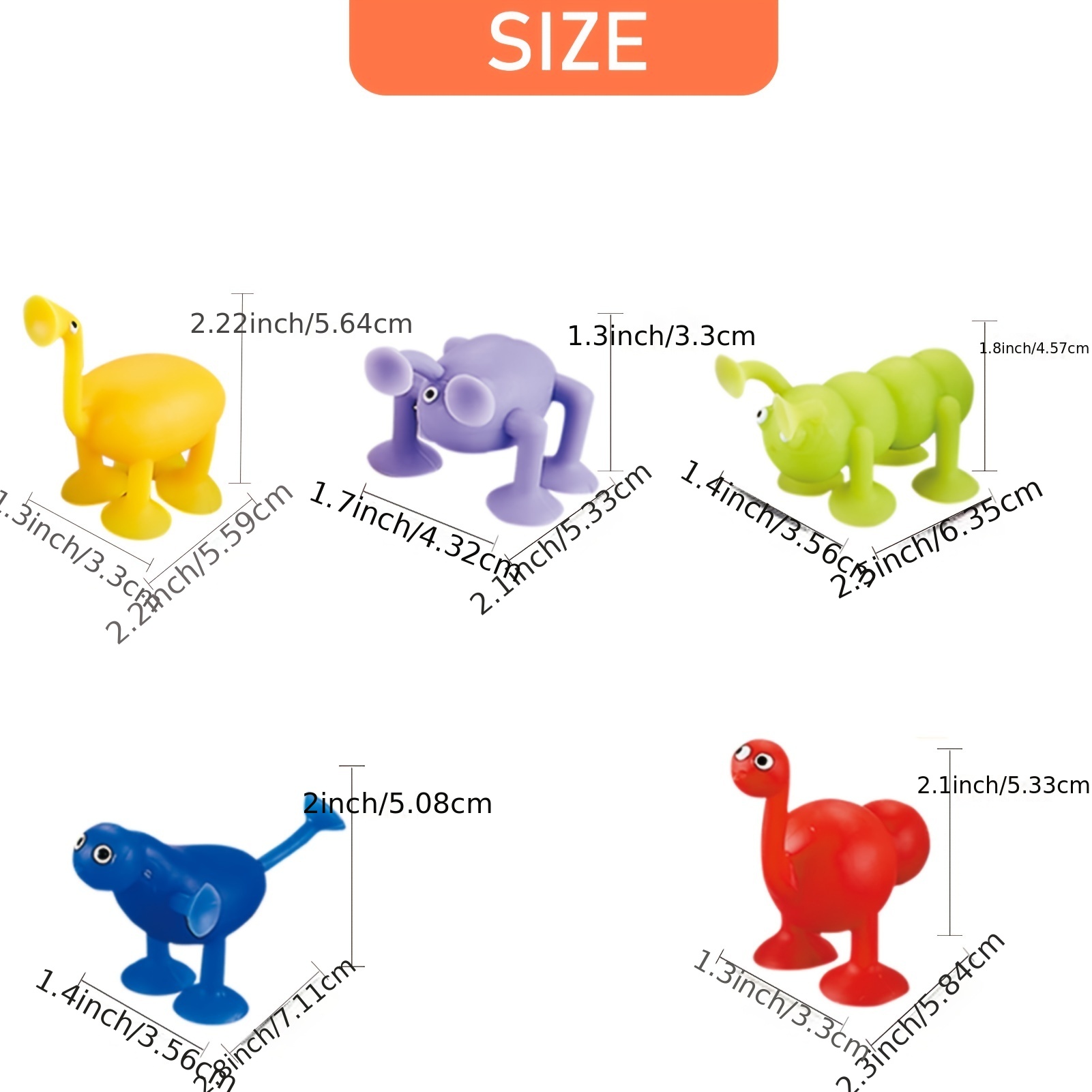 Baby Suction Cup Toys, 9 Pieces Animal Sucker Toys, Soft Silicone