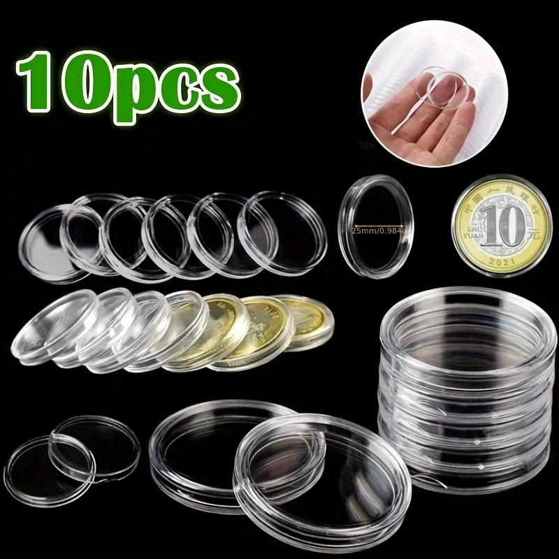 

[popular ] 10pcs/pack Commemorative Coin Protection Box Round Transparent Coin Capsule Container Storage Collection Box