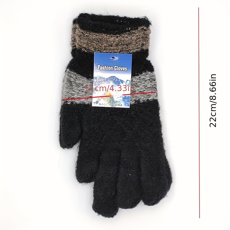 Winter Warm Striped Gloves for Men and Women