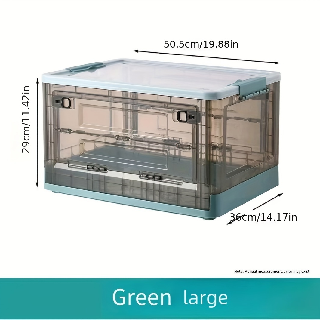 Large Plastic Storage Bin Side Opening Folding Storage Box - Temu