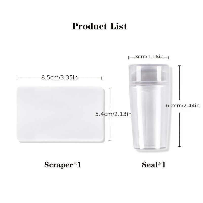 Clear Silicone Jelly French Nail Art Stamper Kit with Scraper