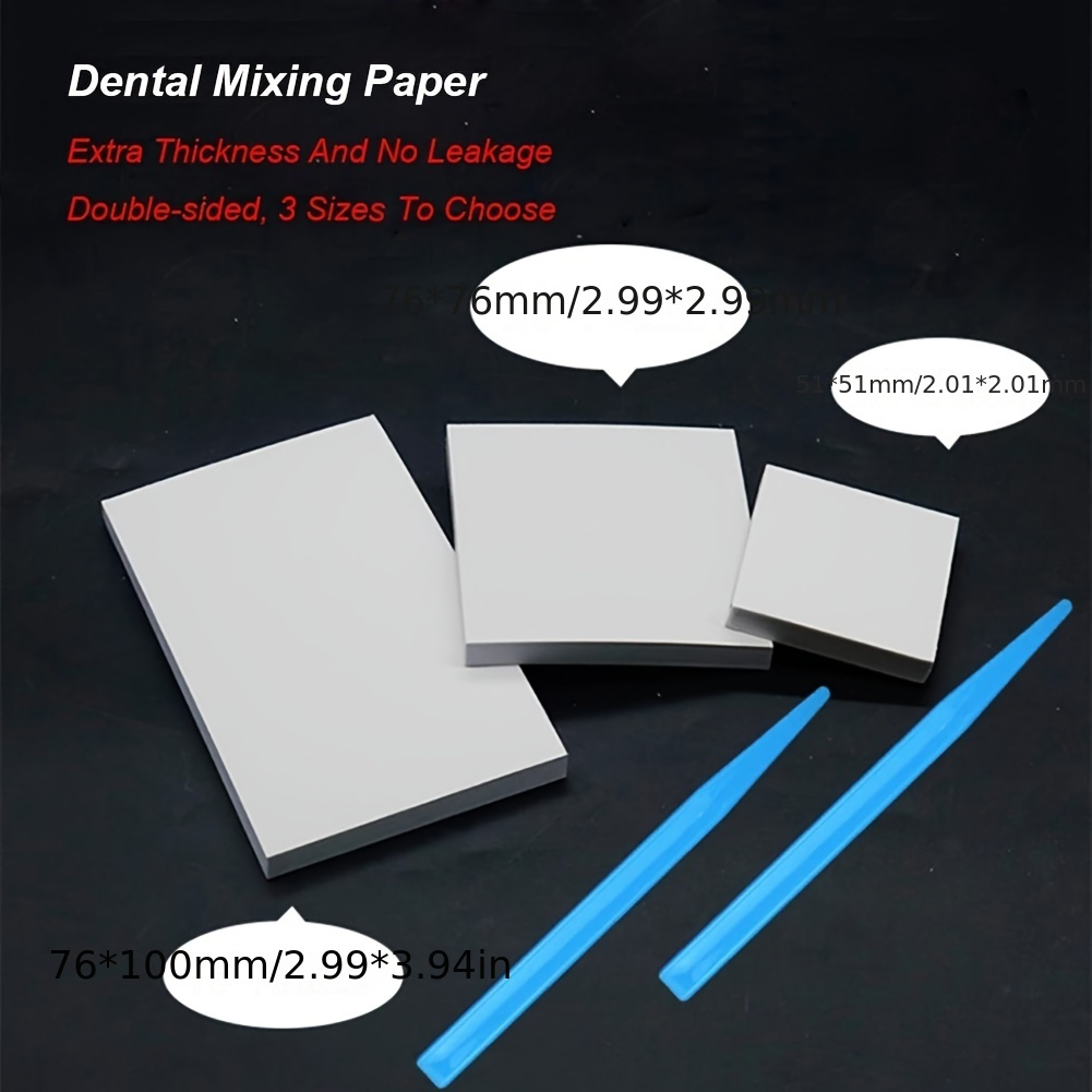

Dental Mixing Paper Pad - 50 Sheets Disposable S/m/l Sizes For Cement Powder, Composite Materials - Unscented Dentist Clinic Spatula Tool Accessory