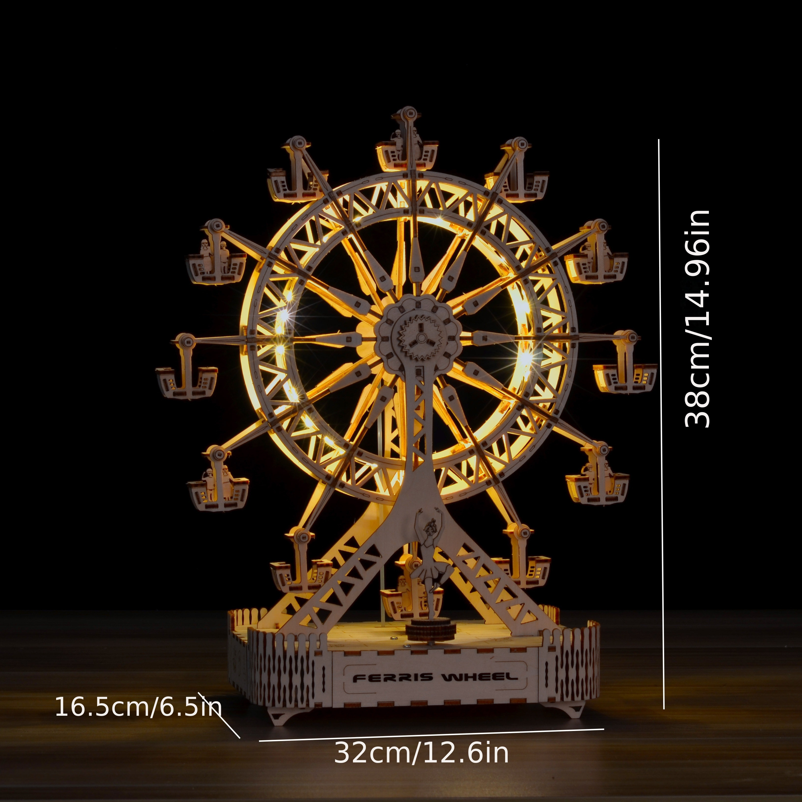 3d Wooden Puzzles For Adults Ferris Wheel Music Box Built in - Temu