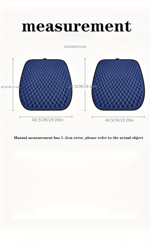 1pc Honeycomb Textured Breathable Car Seat Cushion For All Season