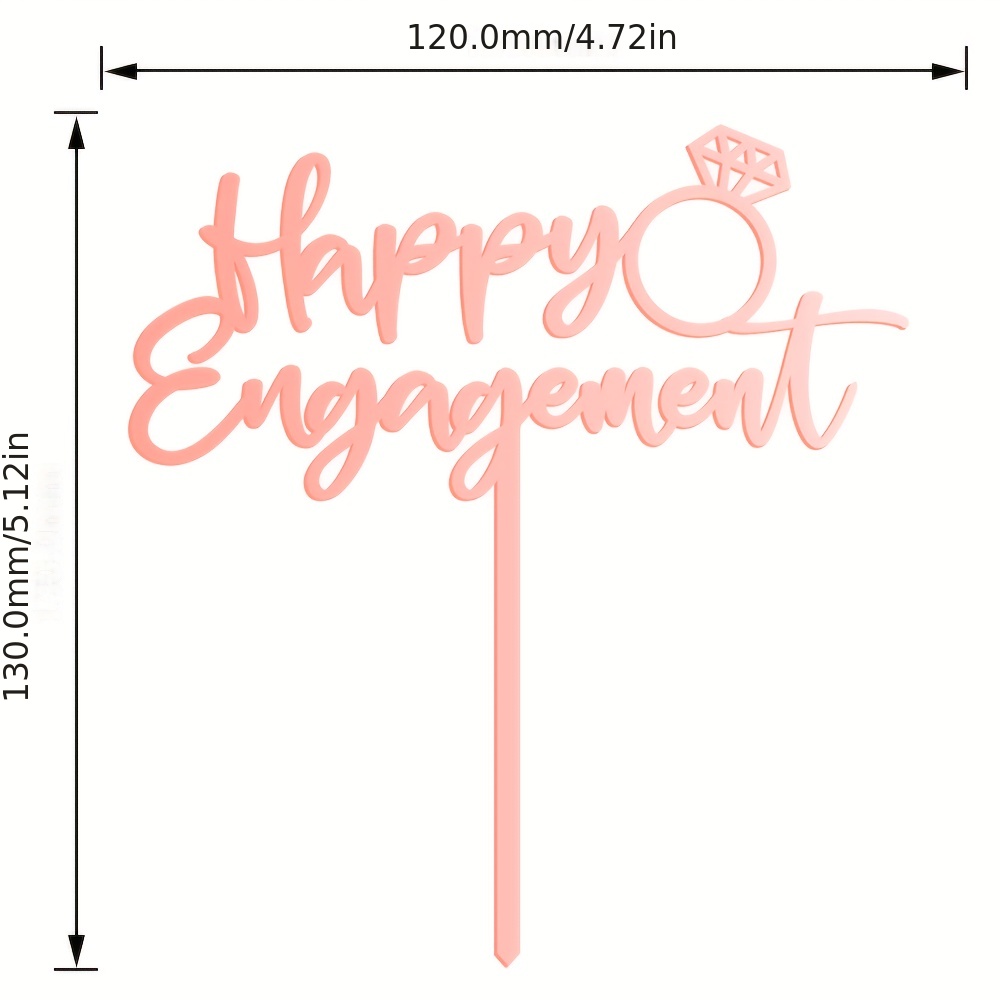 Happy Engagement Acrylic Cake Topper 1pc