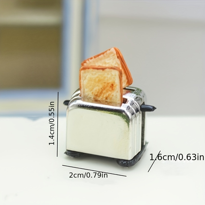 Miniature Dolls Kitchen Bread, Toast Toaster Miniature