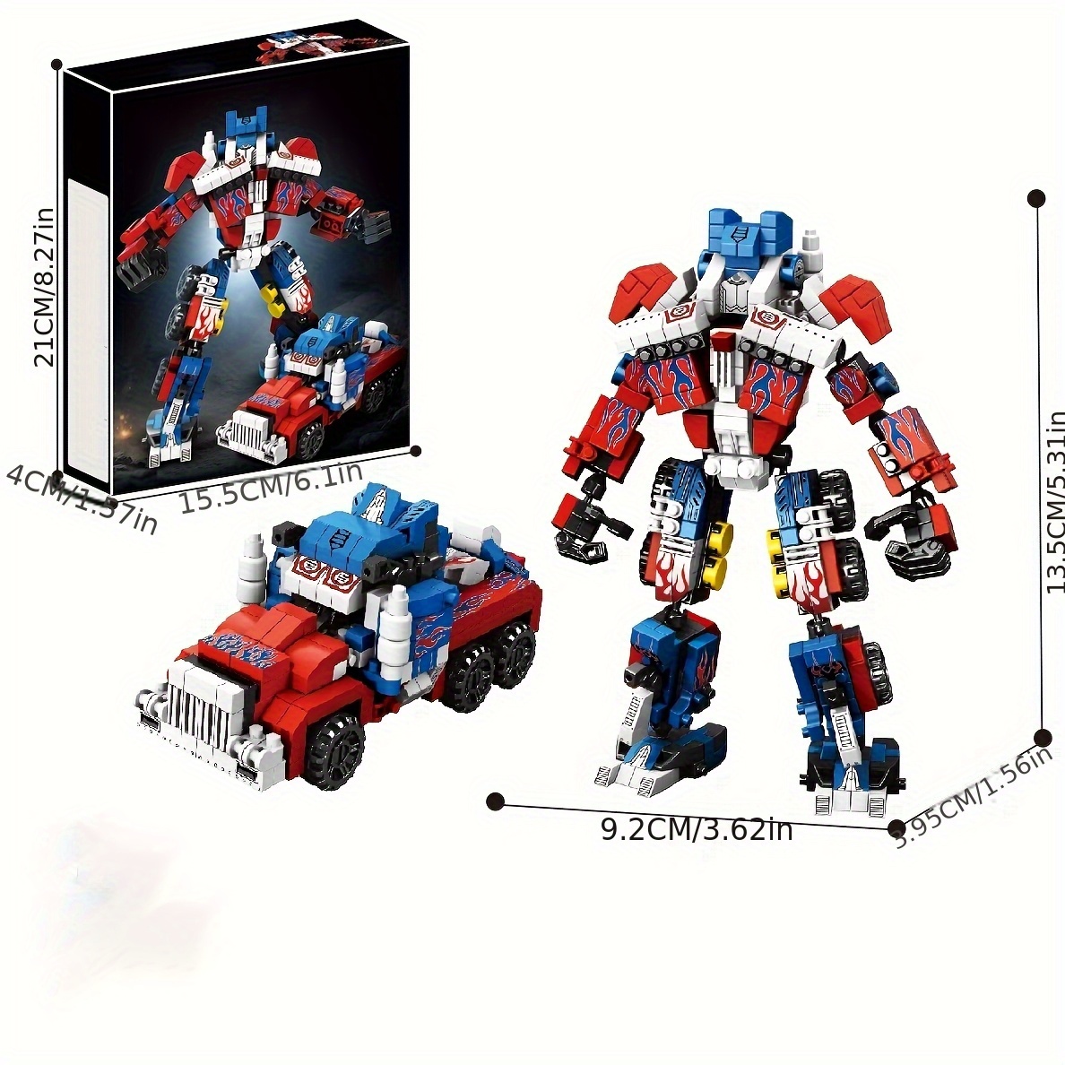 1920 Particle Deformation Robot, Creative 2-In-1 Model, Car Building Block Set, ABS Plastic Construction Toy, Educational DIY Home Decor Gift