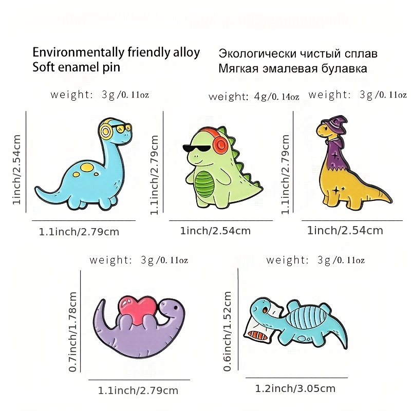 Kawaii Dinosaur Shape Decorative Pins Animal Alloy Enamel - Temu