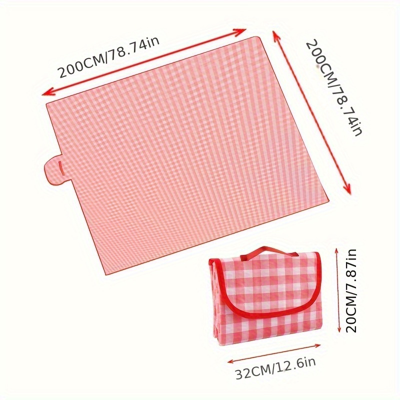 

Waterproof Oxford Cloth Picnic Blanket - Waffle Weave, Hand Washable, Professional Dry Clean, All-season, Portable Camping Mat For Picnics & Outdoors, 2m X 2m