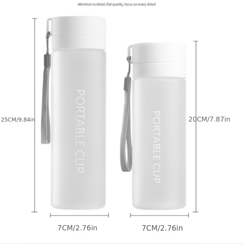 1pc 800ml Matte Finish Portable Outdoor Sports Water Bottle