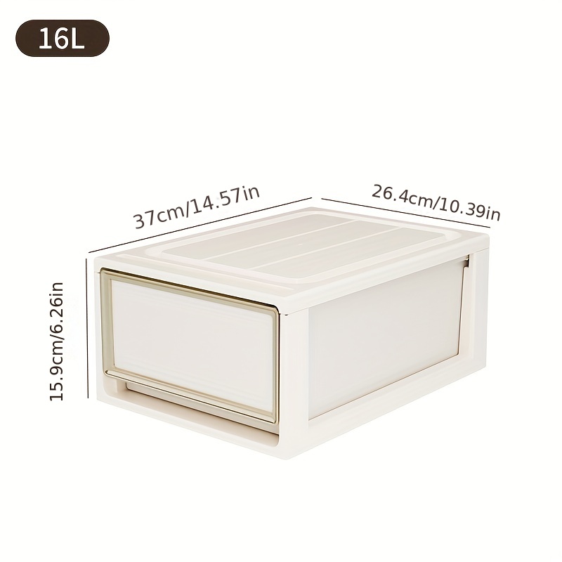 IRIS USA Under Bed Plastic Box Chest Drawer Storage Container, White (4  Pack)