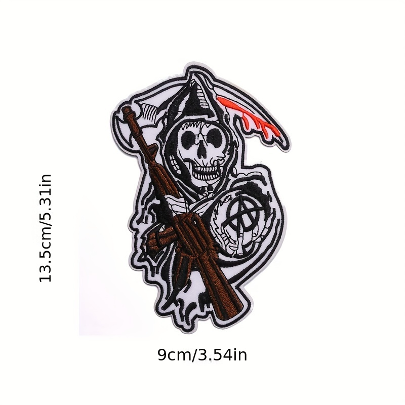 Skull Ghost Embroidered Fabric Badges Hip hop Style - Temu Canada