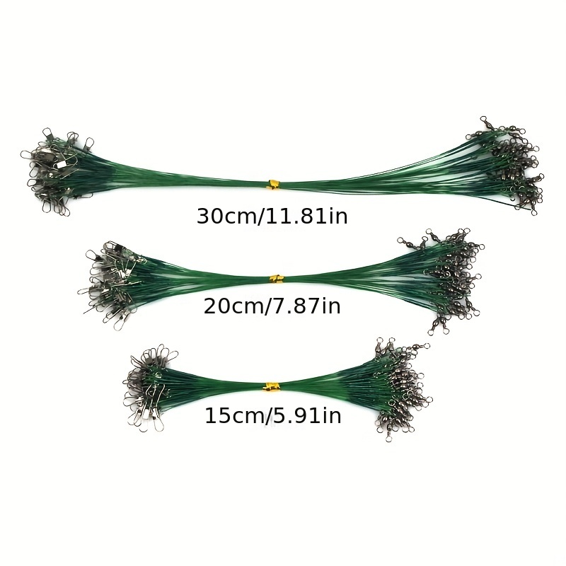 10Pcs/Pack 20cm Anti Bite Steel Wire Leader Leashes For Fishing