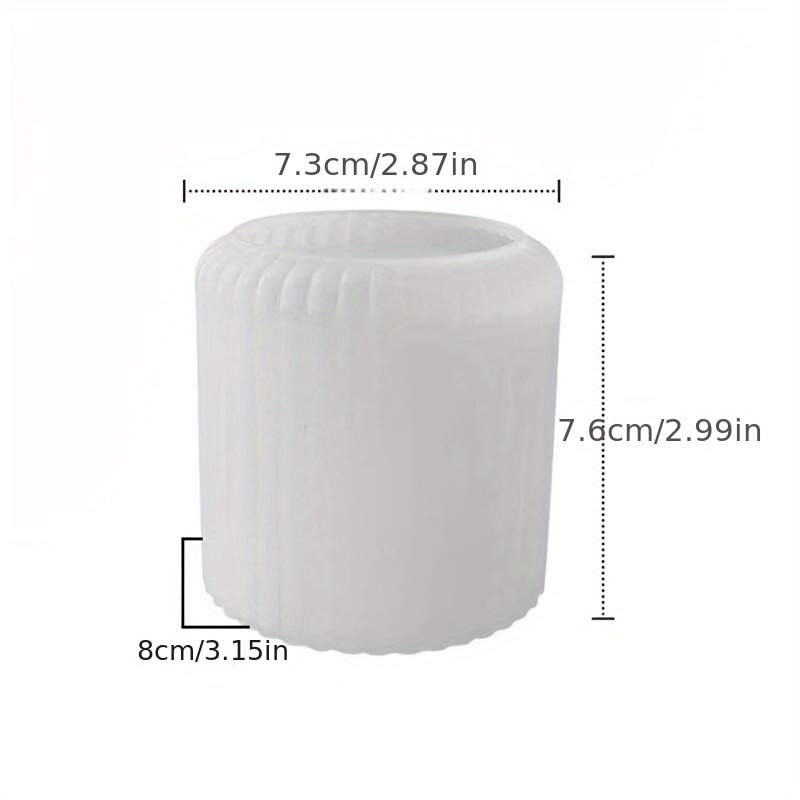 Striped Candle Cup Mold, Gypsum Plaster Candle Storage Silicone Resin Mold For Casting