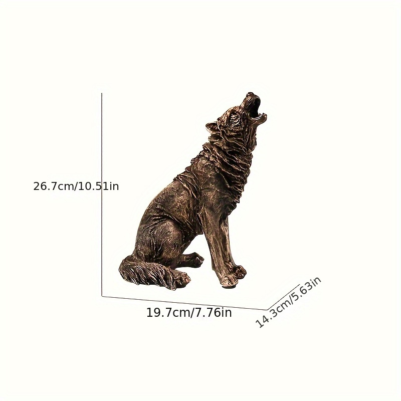 Image of 1pc, Wolf Statue, Modern Resin Craft, Animal Sculpture, American Tabletop Decor, Living Room Bedroom Office Decor, Home Decor, Interior Decor, Gift