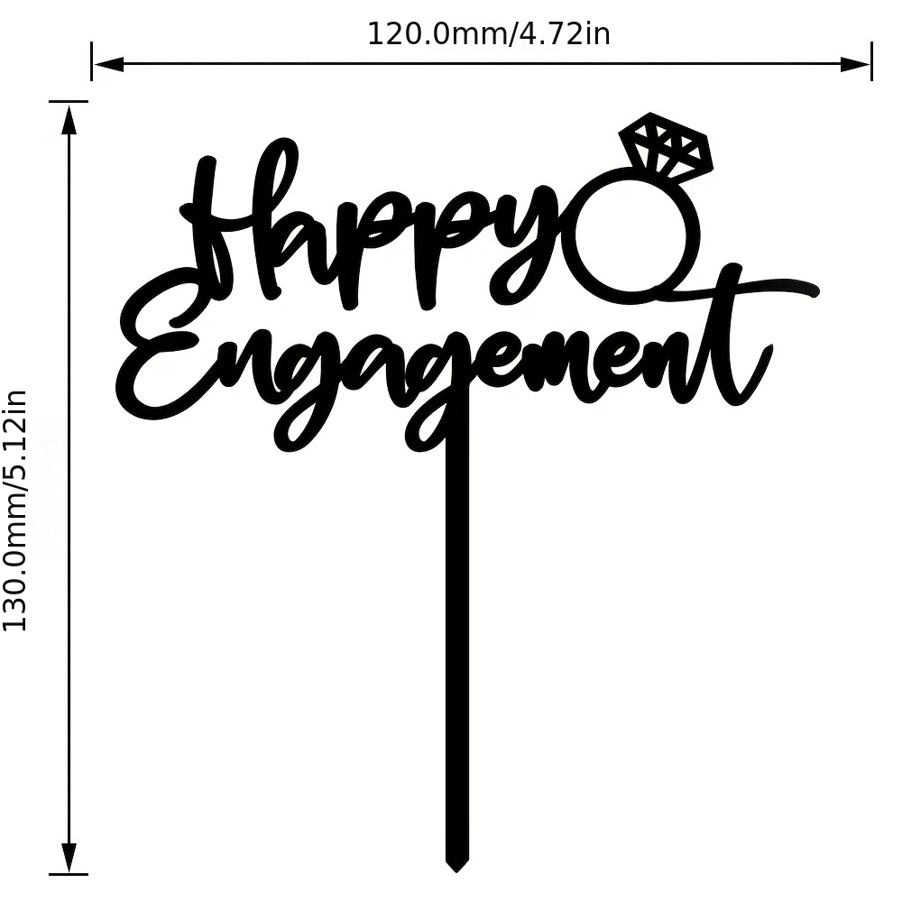 Happy Engagement Acrylic Cake Topper 1pc