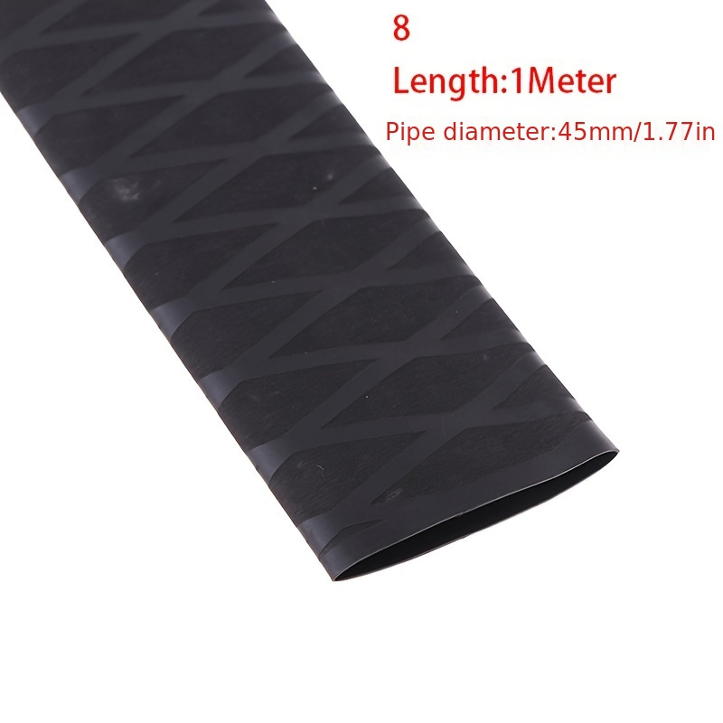 TEMU Anti-slip Heat Shrink Grip Tape For Fishing Rods, Racquets & Bikes - 1m/39.37in, Multiple Sizes (0.7-1.57in), Durable Pvc Material, Black