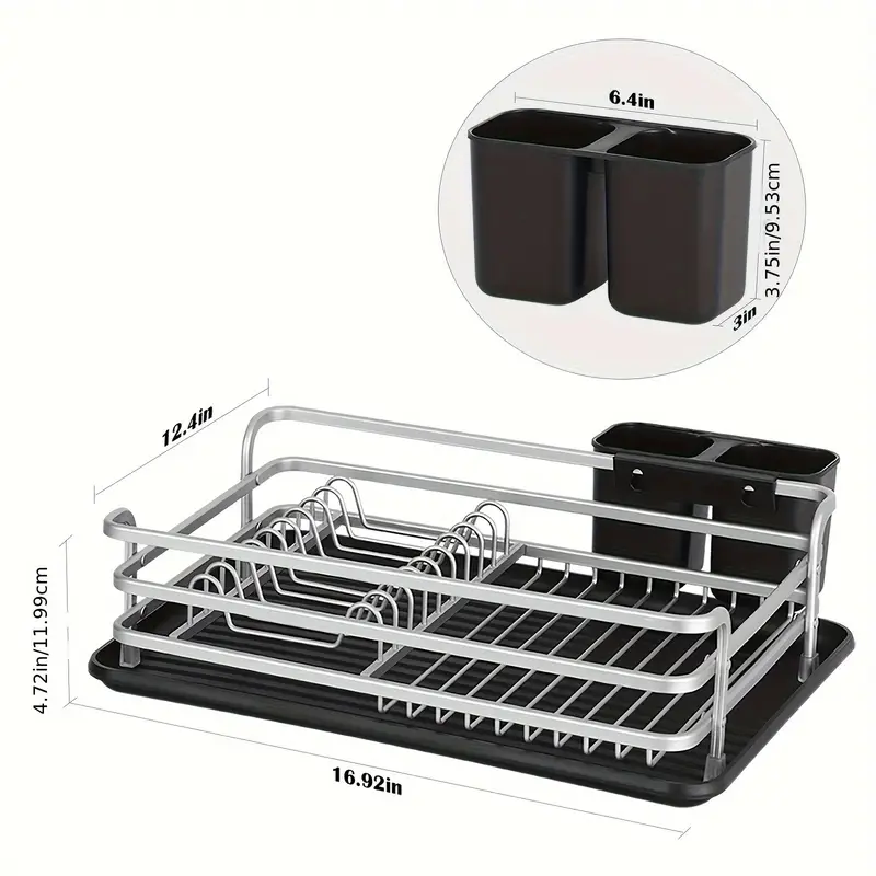 1pc aluminum dish rack dish drain rack detachable kitchen counter organizer above sink very suitable for storing dishes bowls cups and tableware dish drying rack Product details 4