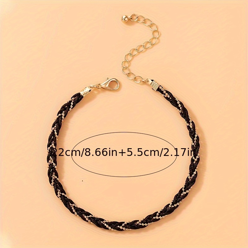 Minimalist Bohemian Braided Anklet with Beads