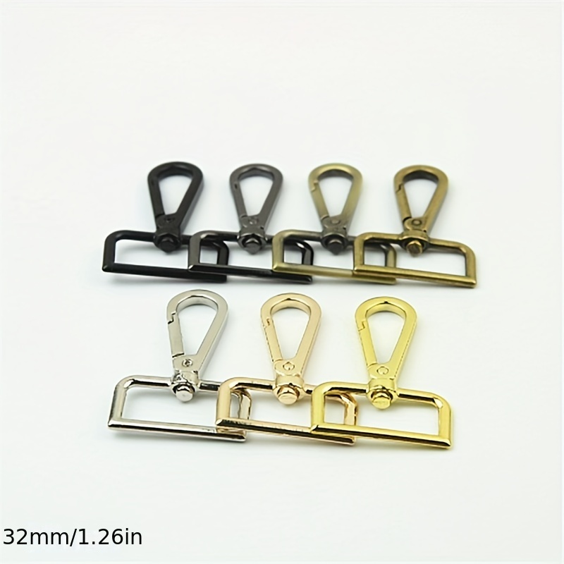  6PCS Detachable Spring Hook Swivel Clasp, D-Ring Swivel Hooks  Zinc Alloy Swivel Lobster Clasp for Purses Strap Crossbody Bag Keychain  Hardware Replacement DIY (1inch, Gold)