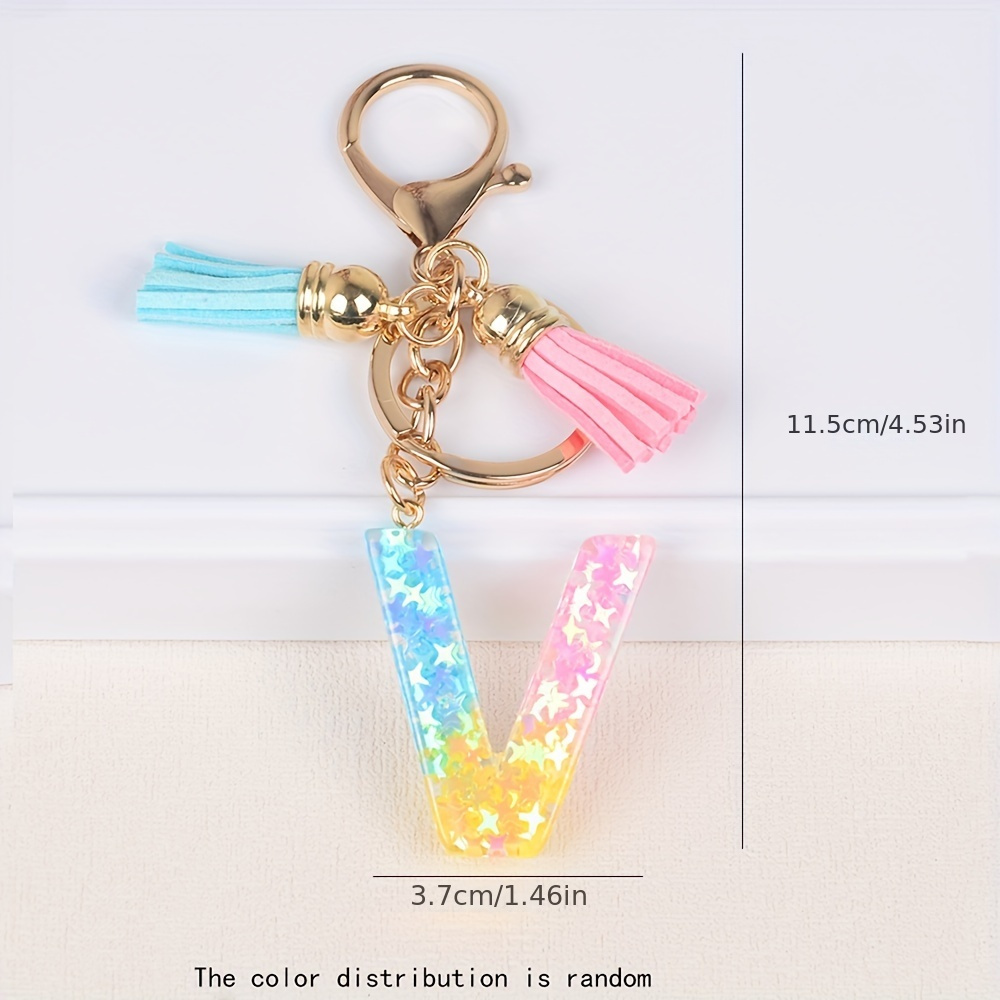 Christmas Keychain Multicolor Letter Resin Keyring Bag Charm Key Chain  Backpack Charm