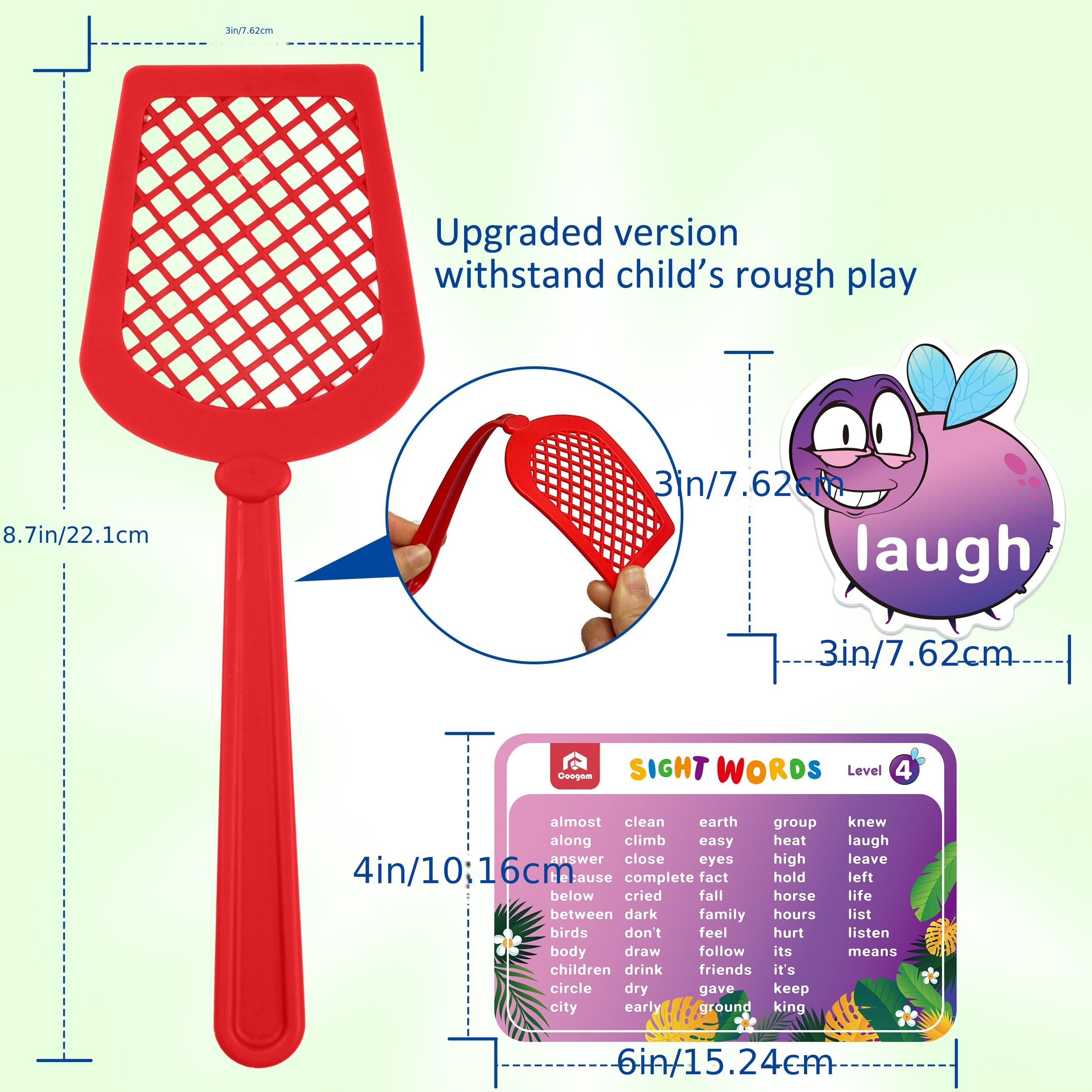 Sight Words Game 400 Fry Sight Words 4 Fly Swatters Set Word - Temu