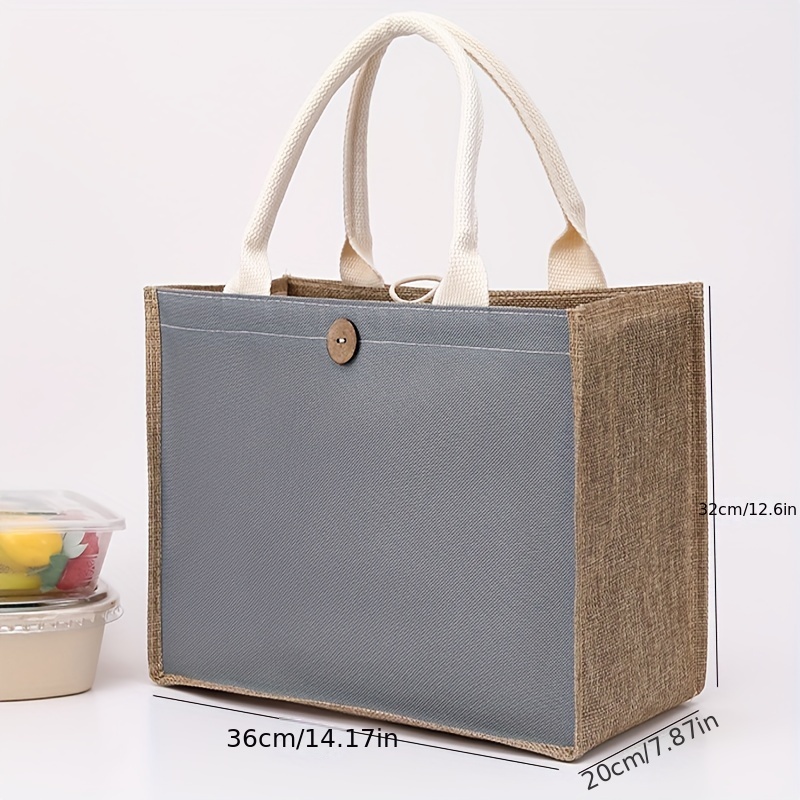Burlap Tote Bag, Reusable Grocery Shopping Bag, Lightweight Storage Handbags  For Travel Beach - Temu