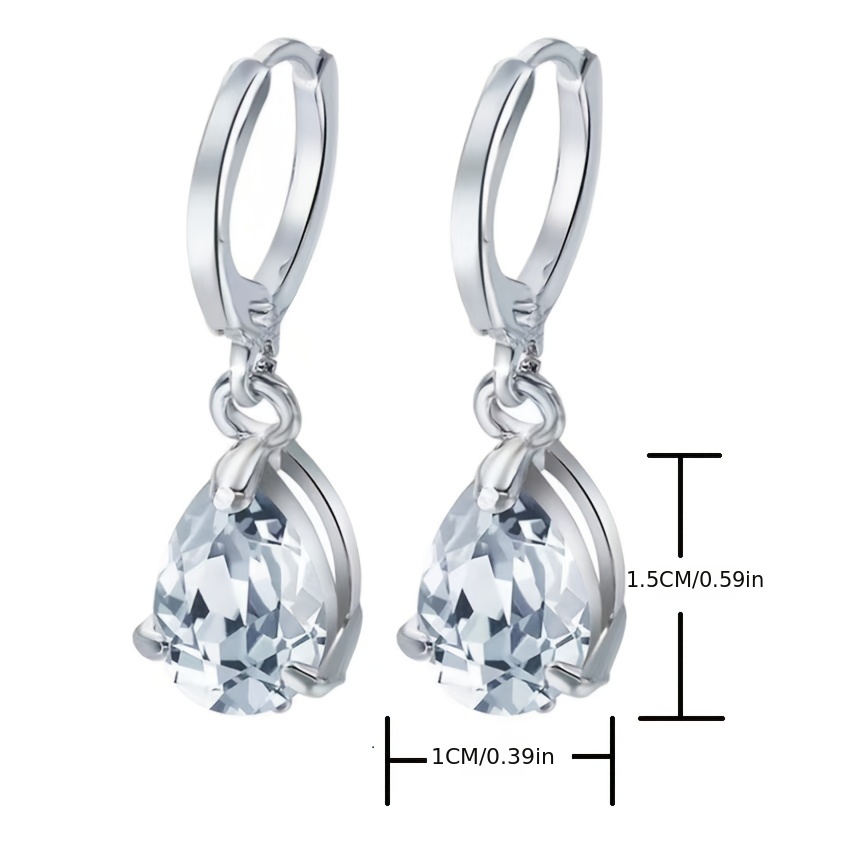 Multicolor Teardrop Zircon Drop Dangle Earrings