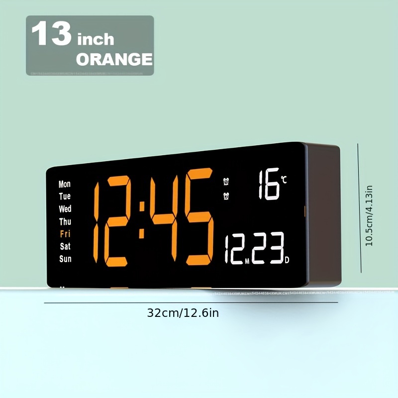 Reloj De Pared Digital Grande De 16 Pulgadas Con Control Rem