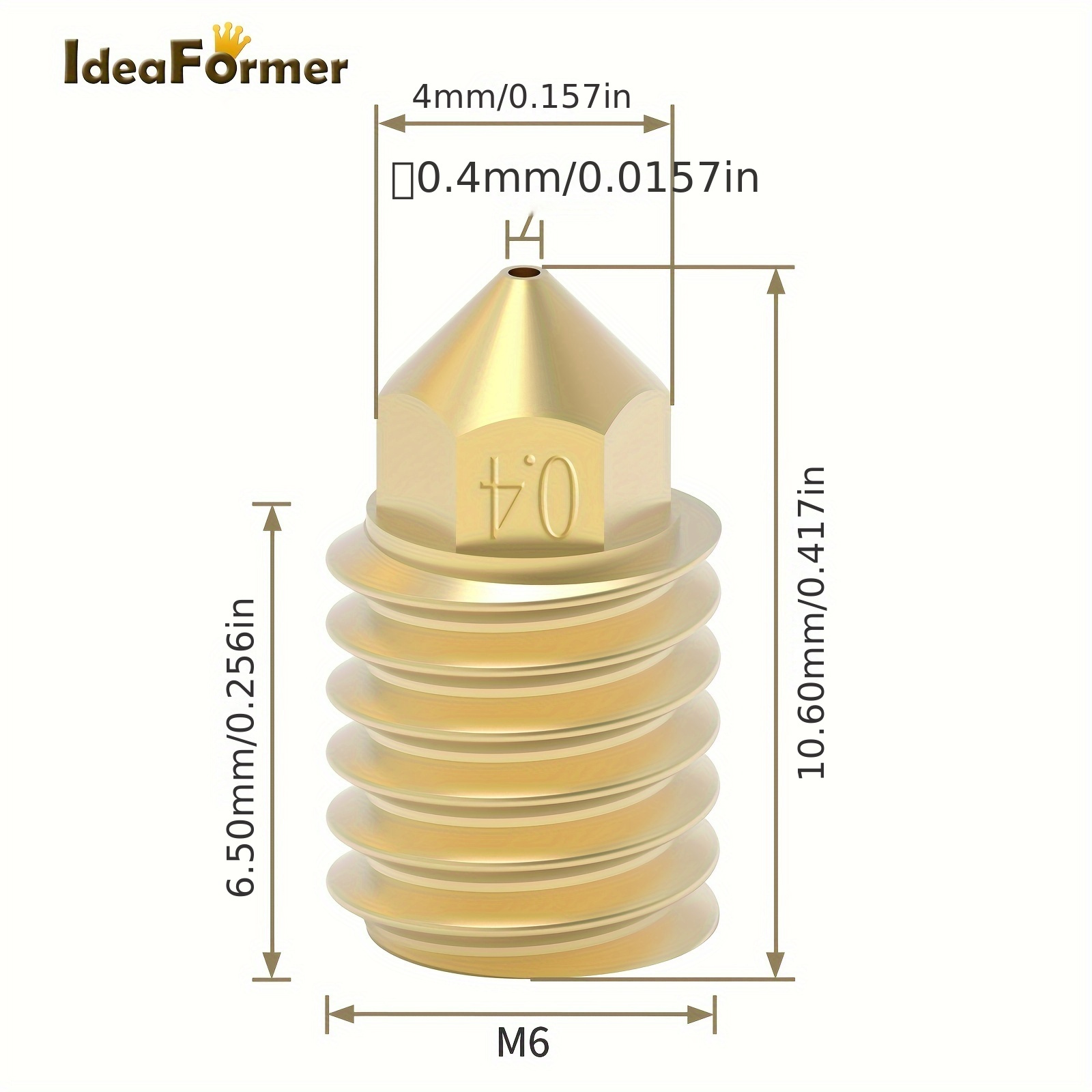 1pc For Bambu Lab X1 P1p Brass Cht Nozzles High Flow 0 2 0 4 0 6 0