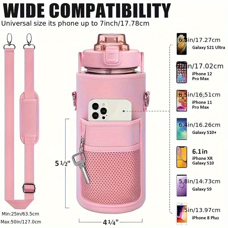 2 fundas portátiles para botella de agua, funda para bolsa de transporte  para botella de agua, bolsa para botella de agua aislada, correa ajustable