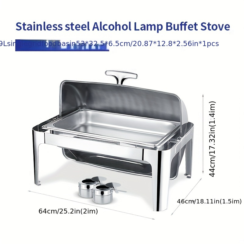 1pc stainless steel alcohol heated buffet stove hydraulic buffets hotel breakfast stove insulation stove commercial insulation pot serveware