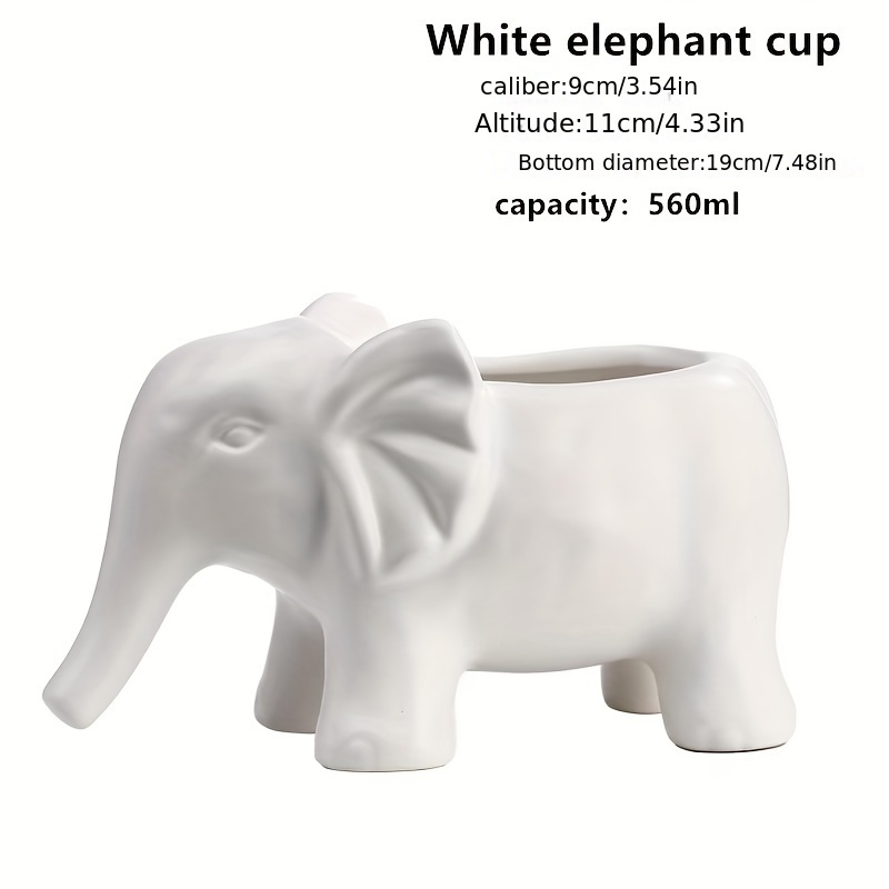 Cute White Elephant Ceramic Cup Cocktail Cup Bar Tiki Cup Wine Cup