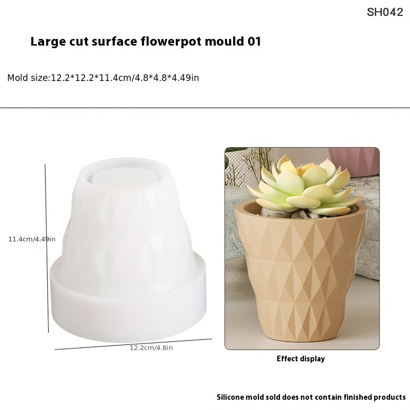 TEMU Resin Casting Molds Silicone Flower Pot Mold, Resin Flower Pot Mold, Plaster Flower Pot Storage Box Mold, Large Flower Pot Silicone Mold