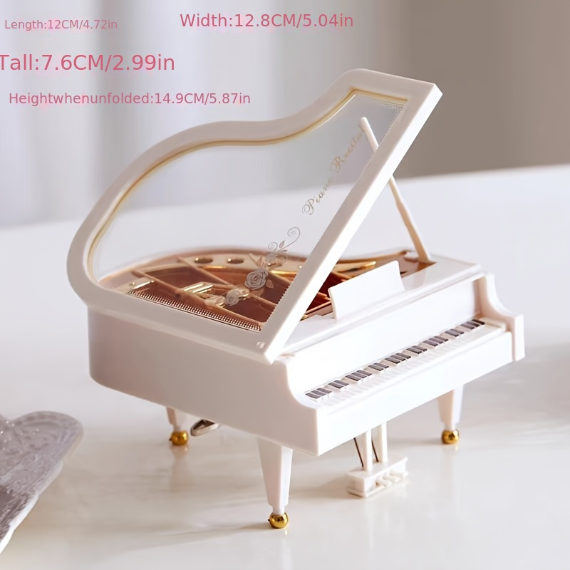 Image of Piano Music Box, Clock Music Box, Valentine's Day Gift, Creative Birthday Gift, Home Desktop Cabinet Decoration