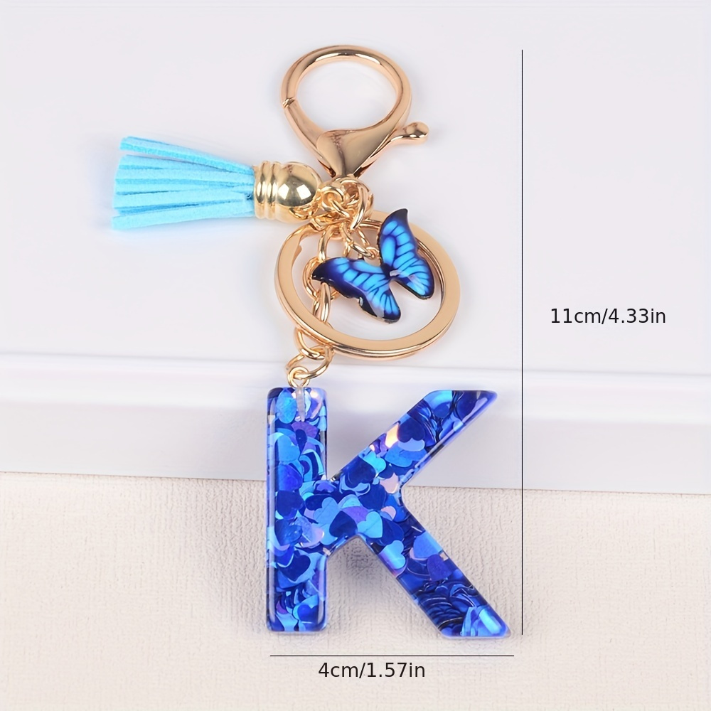  Bisanzoya Initial Letter Keychain for Women, Boho