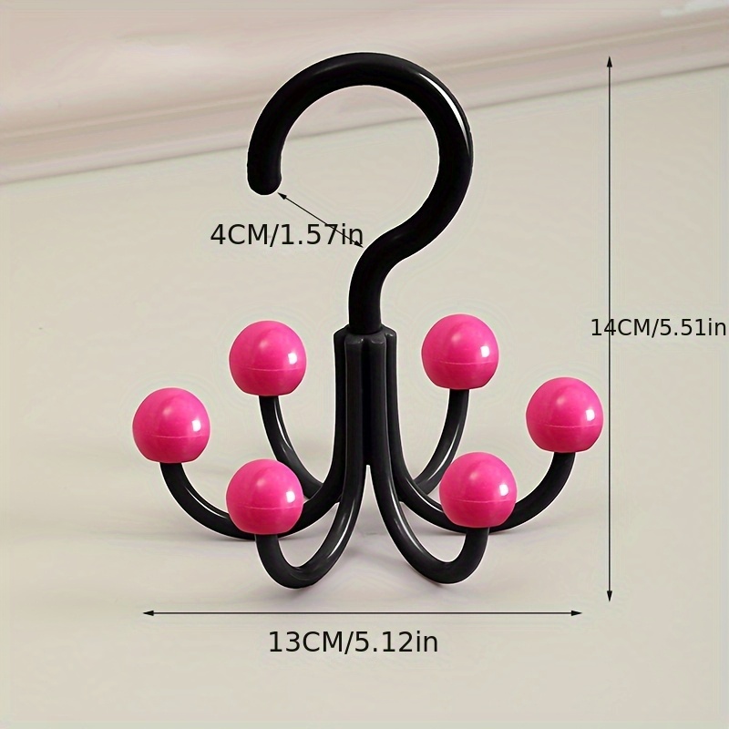 1pc/rotating Hook - Household Six-claw Swivel Hook, Multi-functional Simple Hanging Strap For Bags And Hats, Dormitory Storage Organizer