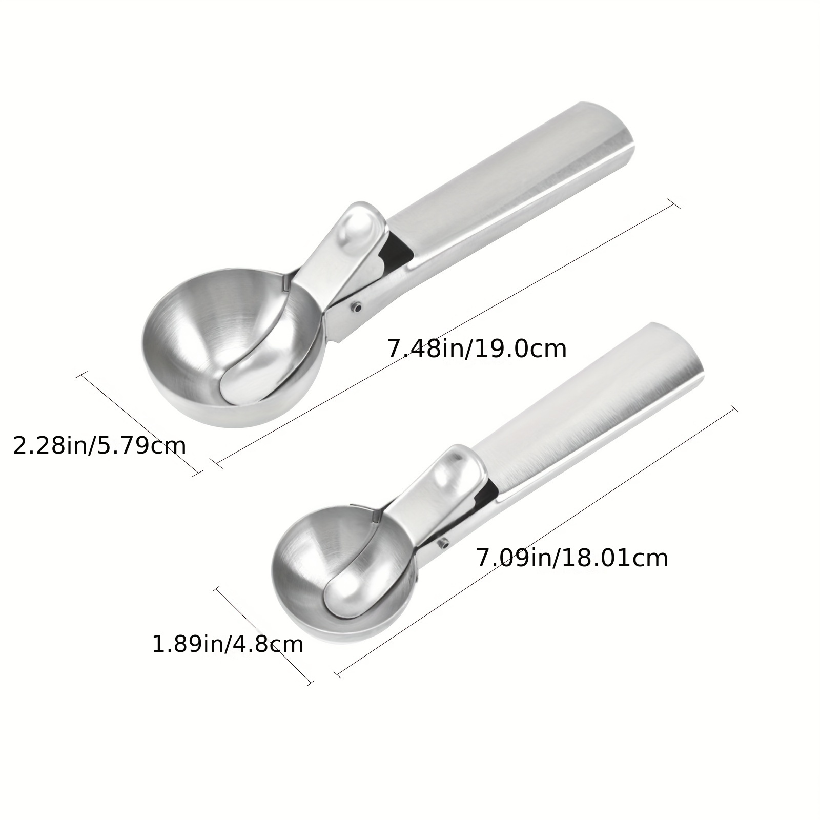 Ice Cream Scooper, Big Volume Cylindrical Stainless Steel Old Time Scoop  for Cream Mashed Potato Cookie Scoop Spoon with Trigger Release, Easy to