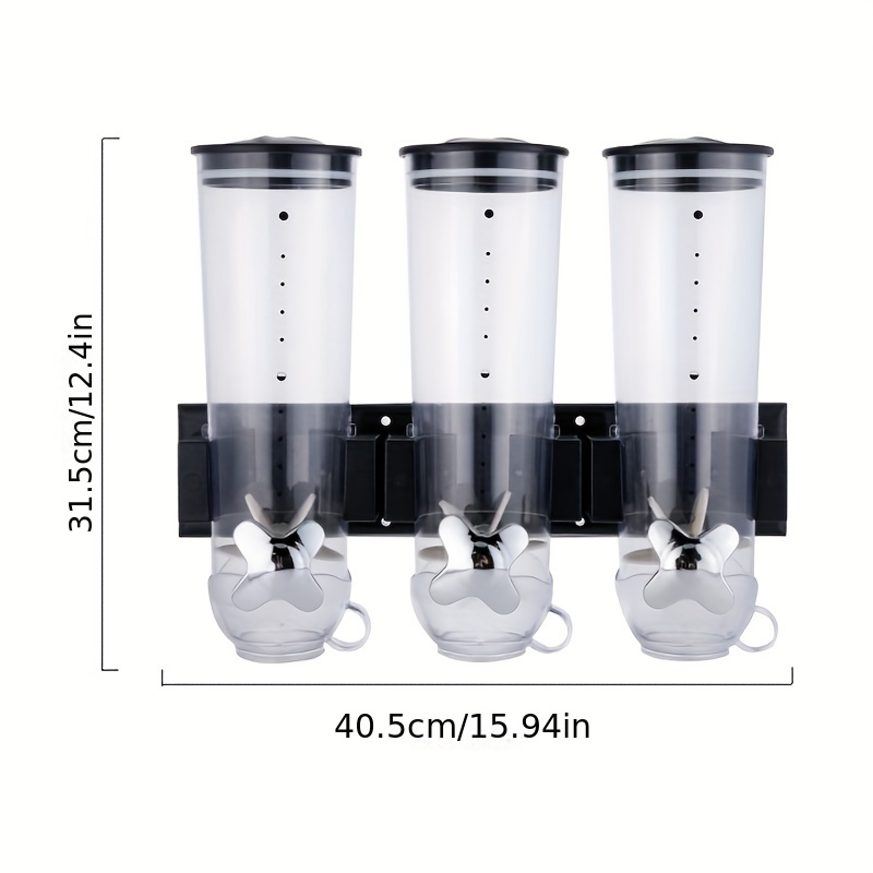 Wall Mounted Double/three-bucket Cereal Maker, Cereal Machine, Oatmeal Maker,  Cereal Dispenser, Kitchen Grocery Storage Jar, Oatmeal Nuts And Snack  Storage Jar, Kitchen Supplies - Temu